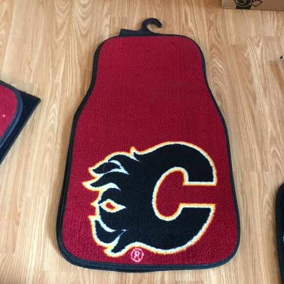 Calgary Flames NHL Car Floor Mat 27.5" x 17.5" Red Black Heavy Carpet 2 Mats - Picture 7 of 7